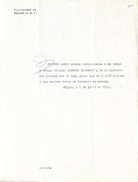 Carta de Alfonso Junco