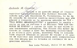 Carta de Leobardo M. González