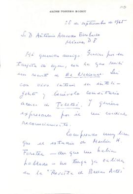 Carta de Jaime Torres Bodet