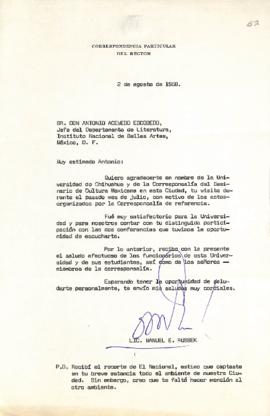 Carta de Manuel E. Russek