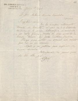 Carta de Enrique Campos