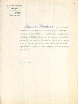 Carta de Francisco Monterde